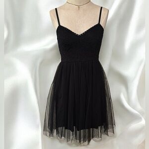 OLIVE TREE💫 Women’s Black Lace Spaghetti Strap Midi Evening Dress